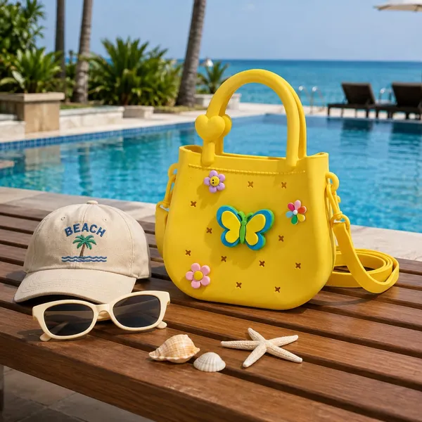 Yellow_Silicone_Crocs_Sling_Bag_For_Kids