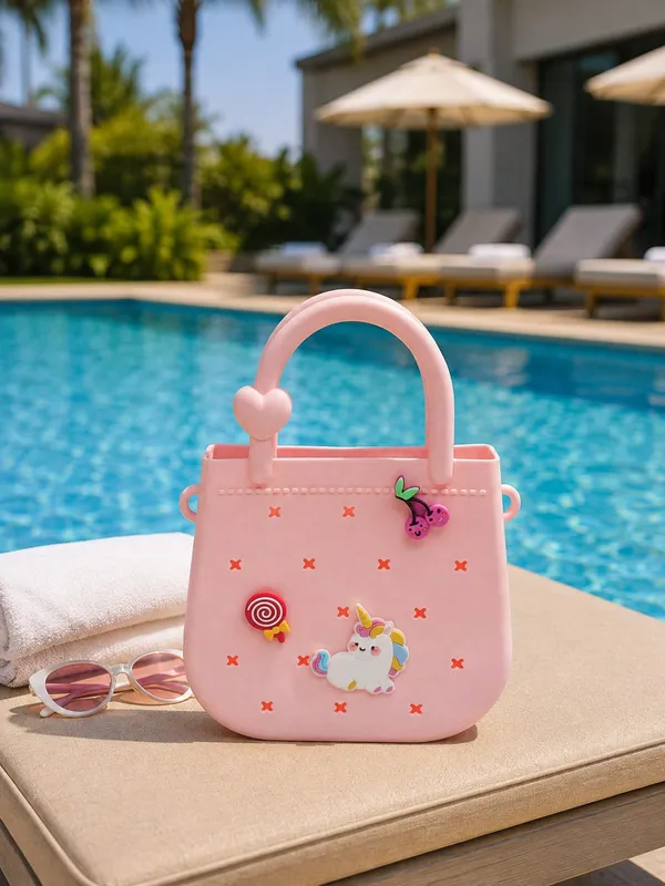 Pink_Silicone_Crocs_Sling_Bag_For_Kids