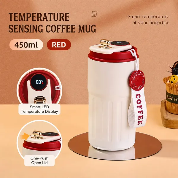 White_And_Red_Stainless_Steel_Temperature_Display_Coffee_Tumbler