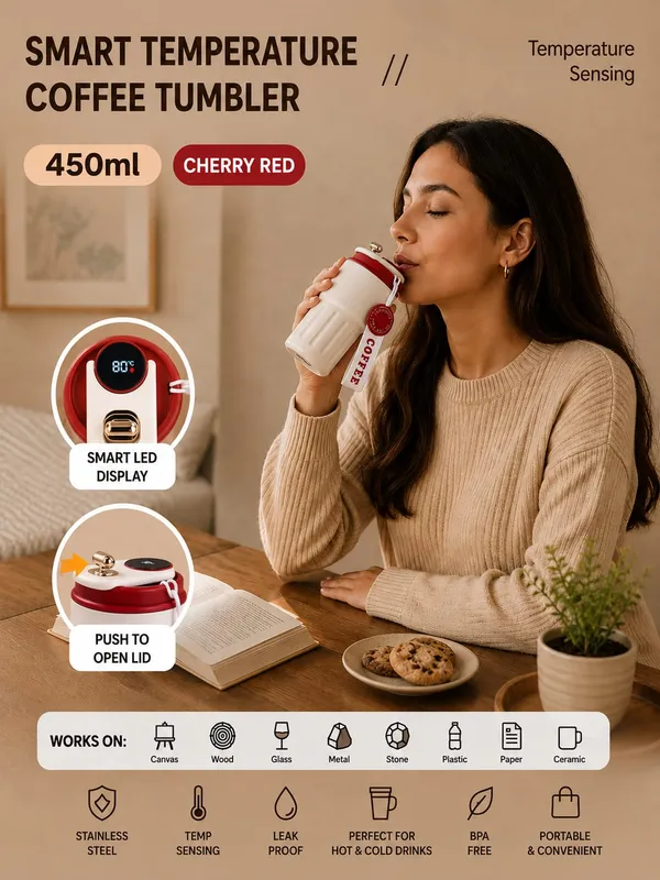 White_And_Red_Stainless_Steel_Temperature_Display_Coffee_Tumbler