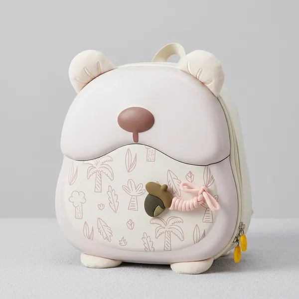 White_Polyester_Bear_Face_Kids_School_Backpack_With_Ears