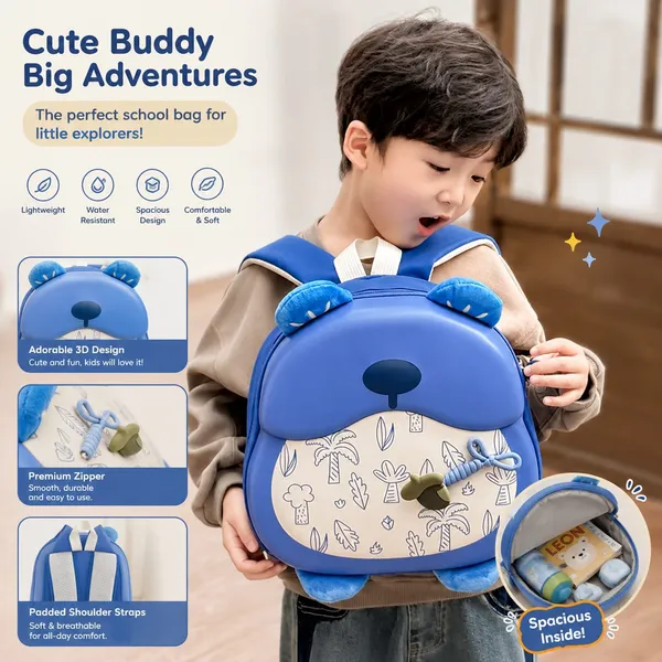 Blue_Polyester_Bear_Animal_Shaped_School_Backpack_For_Kids