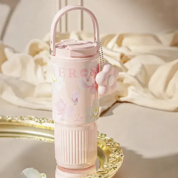 Pink_Stainless_Steel_Floral_Print_Insulated_Water_Bottle