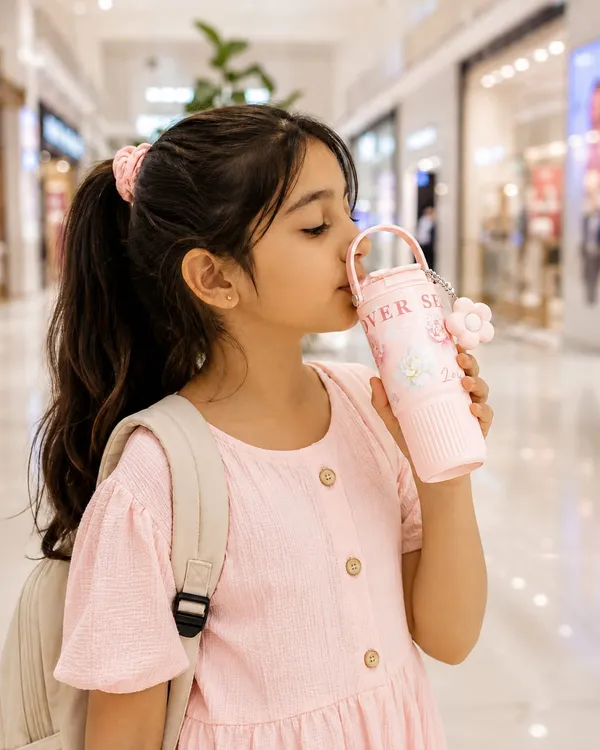 Pink_Stainless_Steel_Floral_Print_Insulated_Water_Bottle