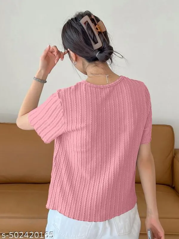 Pink_Cotton_Blend_Casual_Top_For_Women