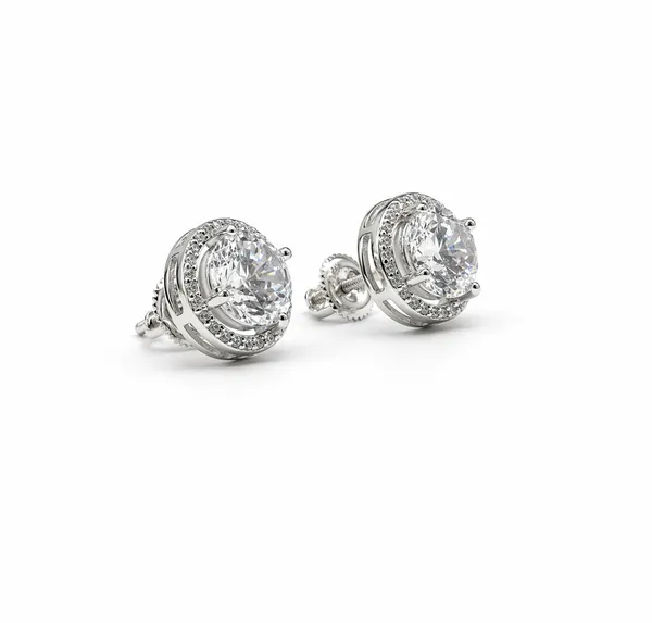 Elegant_Cubic_Zirconia_Halo_Stud_Earrings_In_Sterling_Silver
