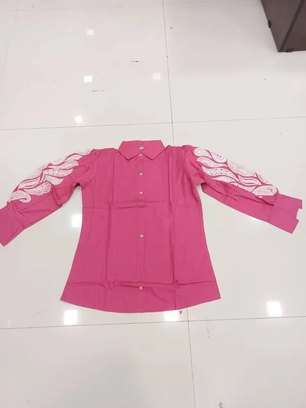 Pink_Cotton_Embroidered_Premium_Shirt_For_Women