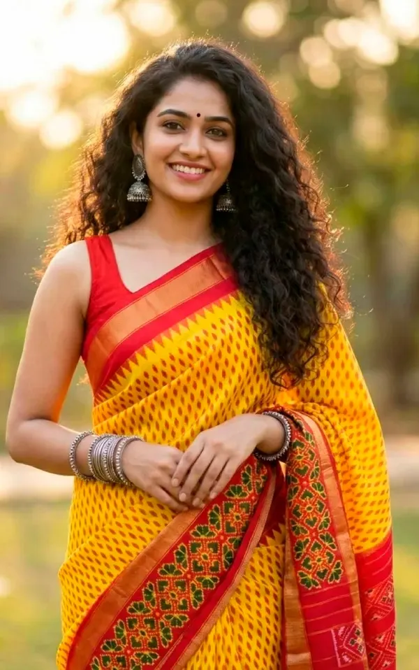 Yellow_And_Red_Silk_Embroidered_Pallu_Saree_For_Women