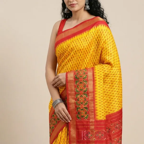 Yellow_And_Red_Silk_Embroidered_Pallu_Saree_For_Women