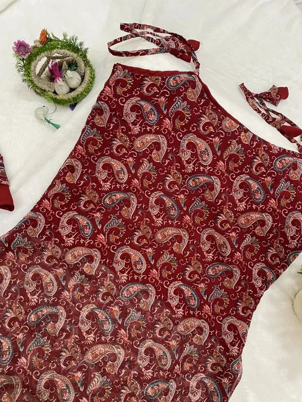 Maroon_Printed_Georgette_Trail_Cut_Kurta
