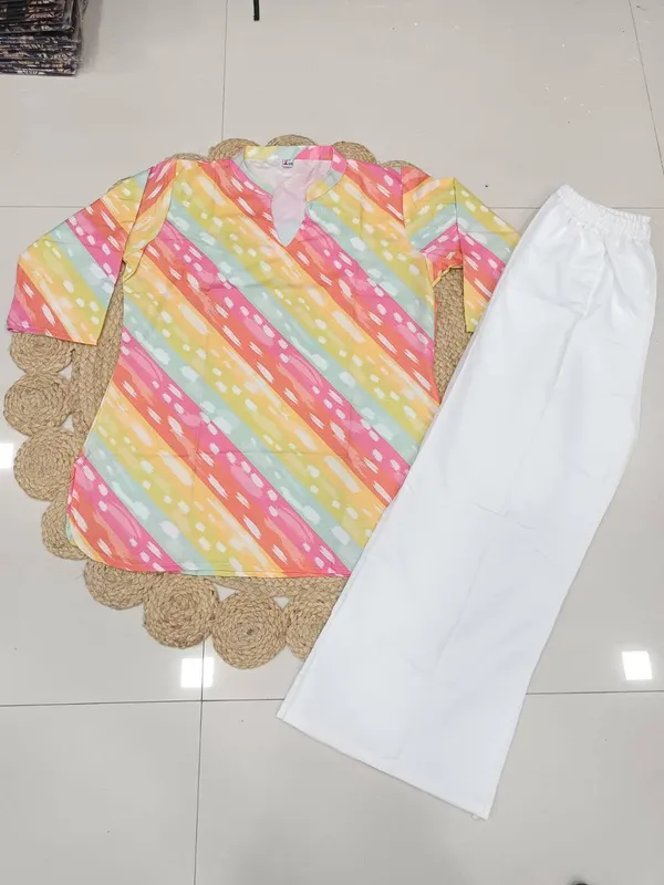 Multicolor_Rayon_Tie-Dye_Print_Top_With_Pants_Set_For_Women