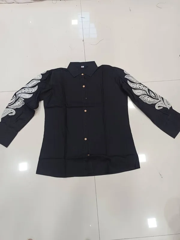 Black_Cotton_Embroidered_Premium_And_Elegant_Shirt_For_Women