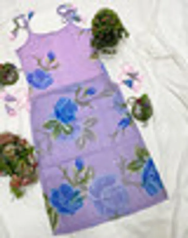 Purimaa_Women_Printed_Georgette_Trail_Cut_Kurta_Gold