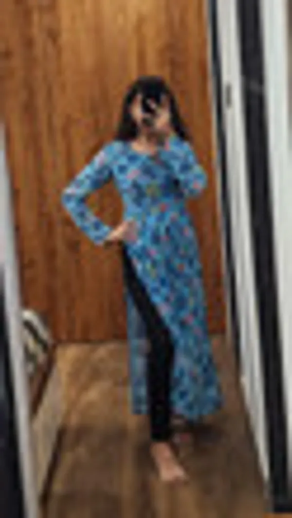 Kalamkari_Georgette_Straight_Kurta_Yellow
