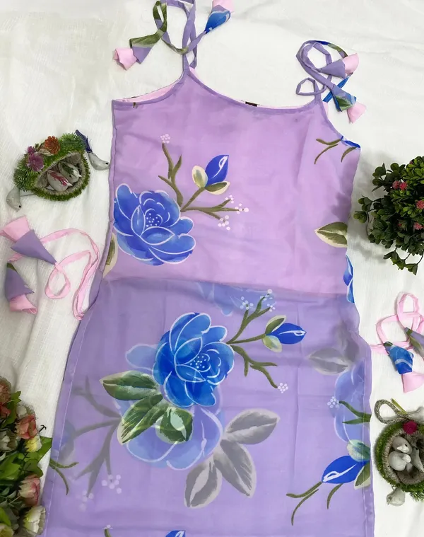 Purple_Printed_Georgette_Trail_Cut_Kurta