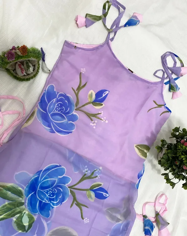 Purple_Printed_Georgette_Trail_Cut_Kurta