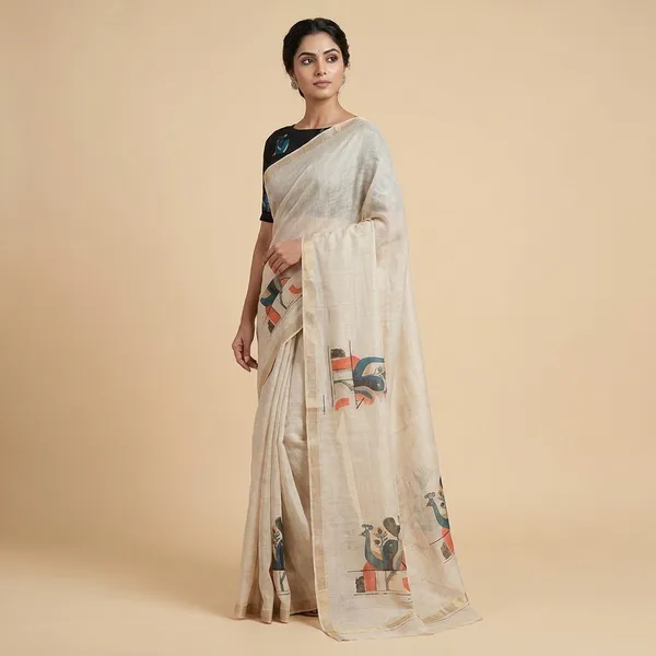 Off_White_Cotton_Handloom_Saree_For_Women