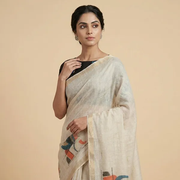 Off_White_Cotton_Handloom_Saree_For_Women