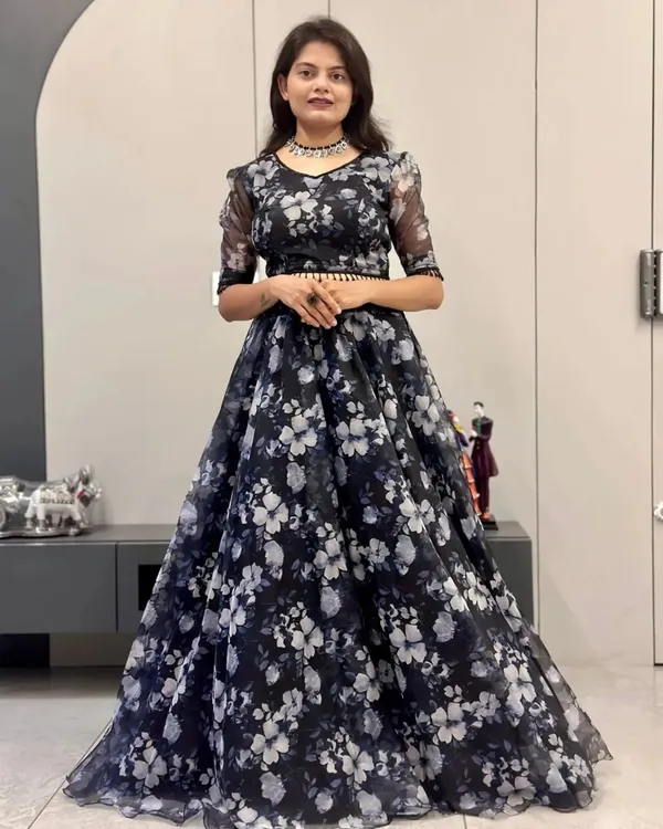 Black_Floral_Print_Semi_Stitched_Lehenga_Choli_Yellow