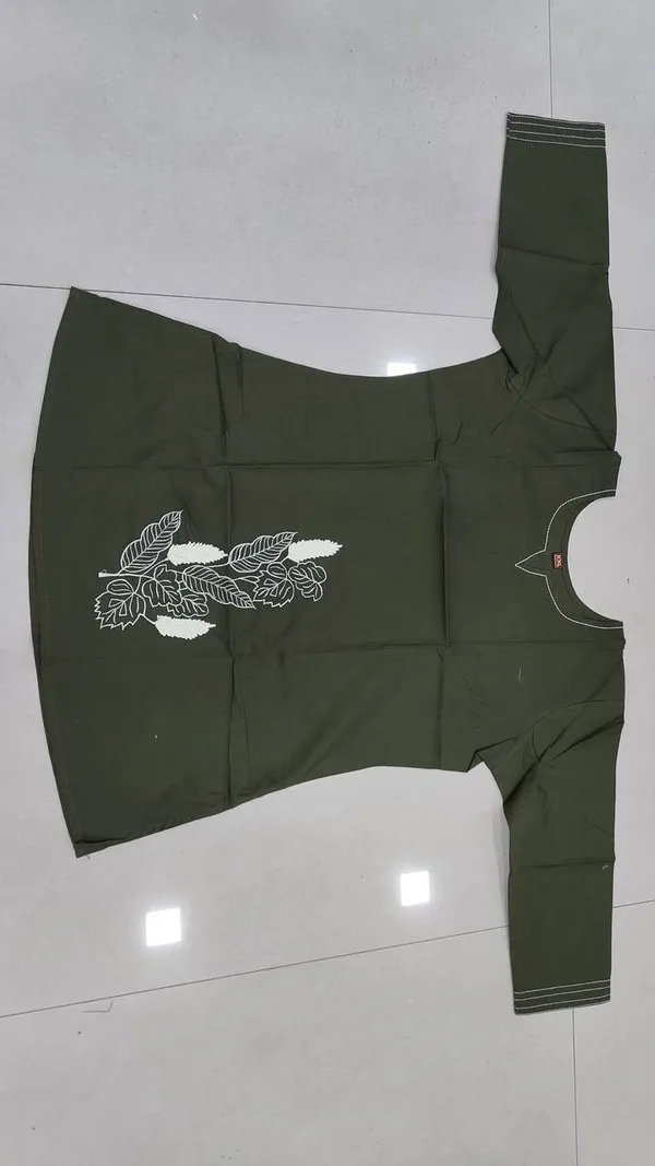 Olive_Green_Cotton_Embroidered_Tunic_Top_For_Women
