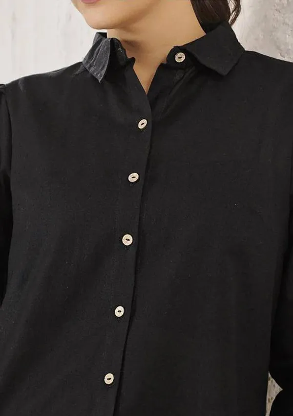 Black_Cotton_Embroidered_Premium_And_Elegant_Shirt_For_Women