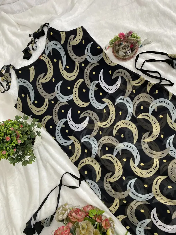 Black_Printed_Georgette_Trail_Cut_Kurta