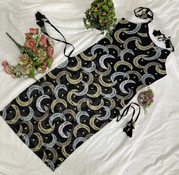 Black_Printed_Georgette_Trail_Cut_Kurta
