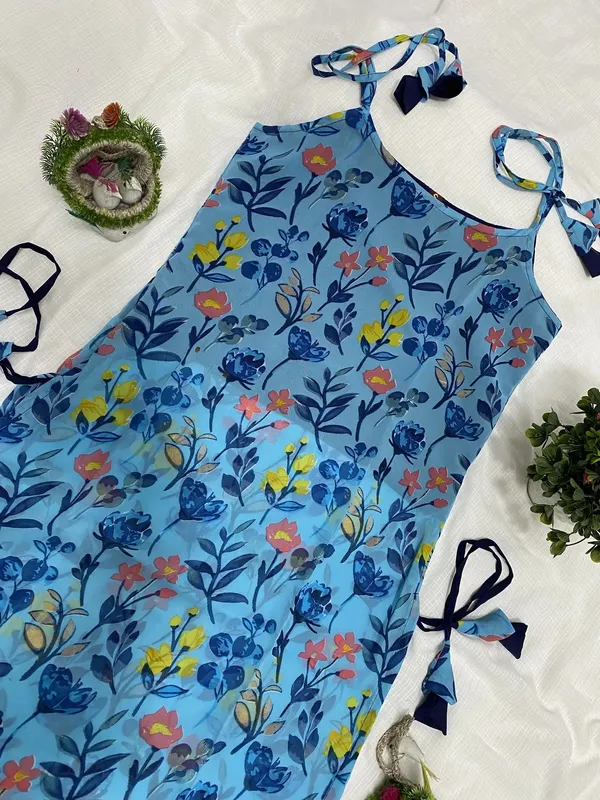 Light_Blue_Printed_Georgette_Trail_Cut_Kurta