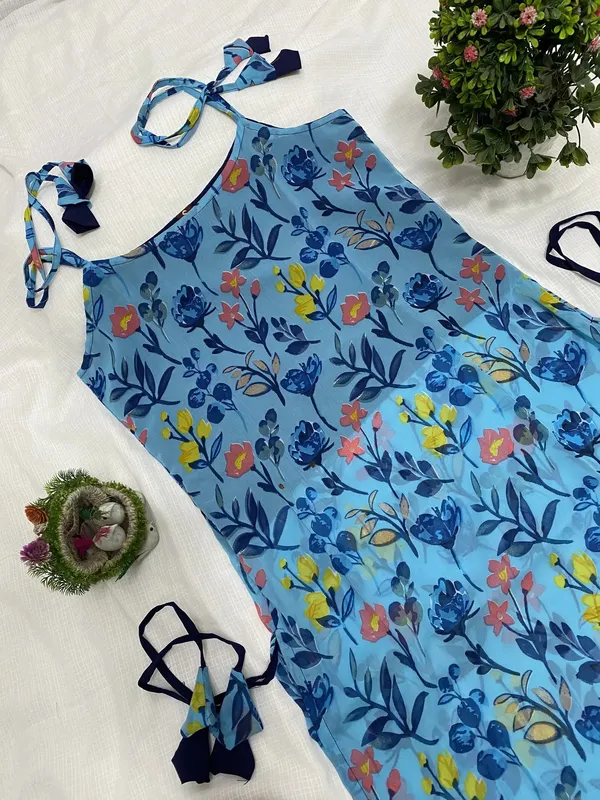 Light_Blue_Printed_Georgette_Trail_Cut_Kurta