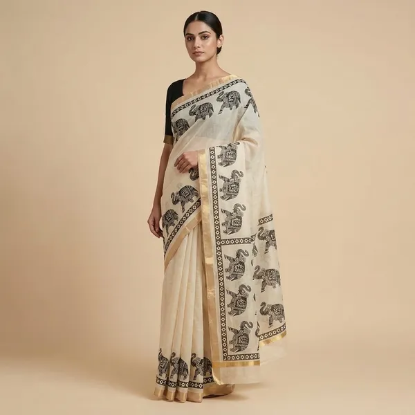 Off_White_Cotton_Chanderi_Saree_For_Women