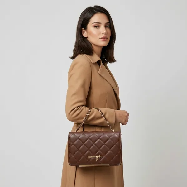 Quilted_Brown_Crossbody_Sling_Bag_With_Chain_Strap
