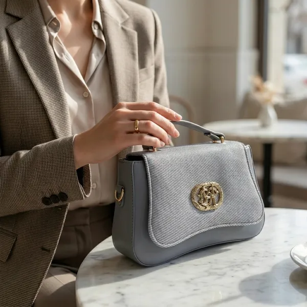 Viva_Daily_Sling_Bag_Elegant_Grey_Textured_Handbag_With_Gold_Tone_Hardware