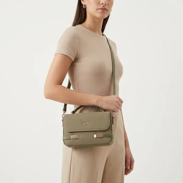 Luxe_Olive_Green_Textured_Sling_Bag_With_Top_Handle_And_Metal_Hardware