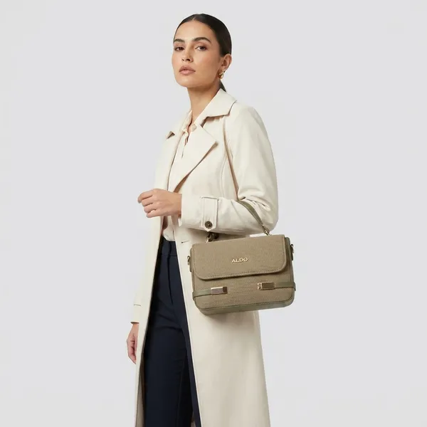 Luxe_Olive_Green_Textured_Sling_Bag_With_Top_Handle_And_Metal_Hardware
