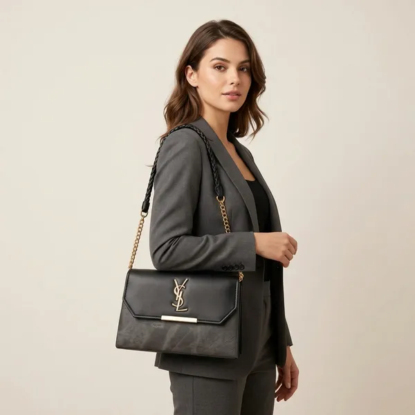 Noir_Luxe_Premium_Polyurethane_Leather_Shoulder_Bag