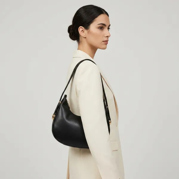 Classic_Black_Crescent_Shoulder_Bag_With_Gold_Hardware
