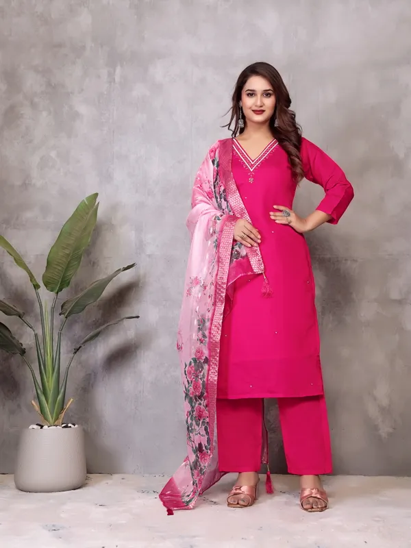 Pink_Embroidered_Salwar_Suit_Set_With_Floral_Dupatta