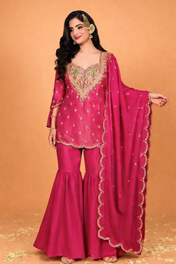 Pink_Embroidered_Sharara_Suit_Set