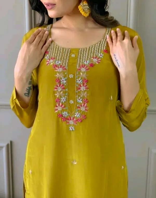 Mustard_Yellow_Embroidered_Salwar_Suit_Set_With_Floral_Dupatta