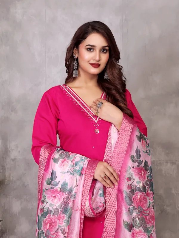 Pink_Embroidered_Salwar_Suit_Set_With_Floral_Dupatta