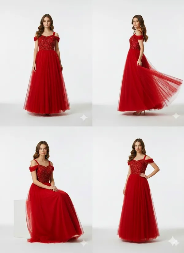Red_Off-Shoulder_Embellished_Evening_Gown_With_Tulle_Skirt