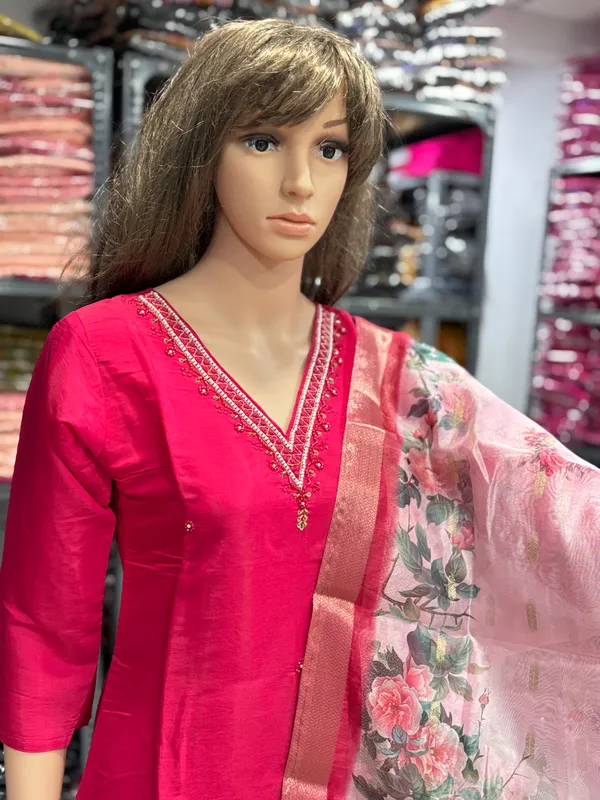 Pink_Embroidered_Salwar_Suit_Set_With_Floral_Dupatta