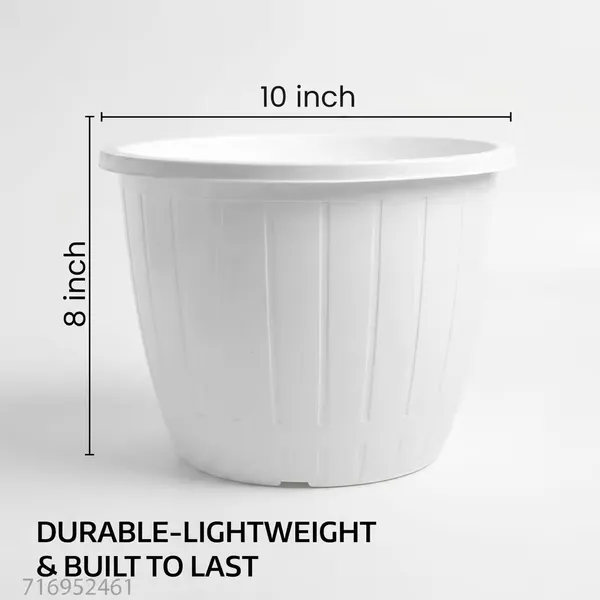 10_"_inch_||_Dura_Pot_||_Only_White_Color_||_Pack_of_4_