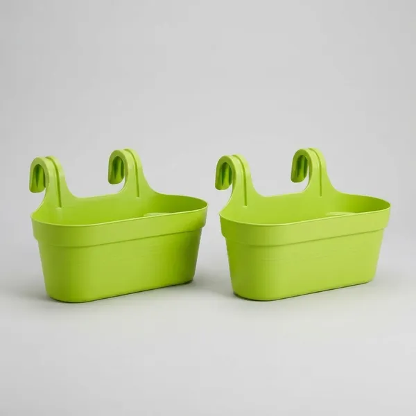 Only_Green_Double_Hook_2pcs_Railing_Pot_Gardenung_Pot_Balocny_Pot_Hangning_Pot