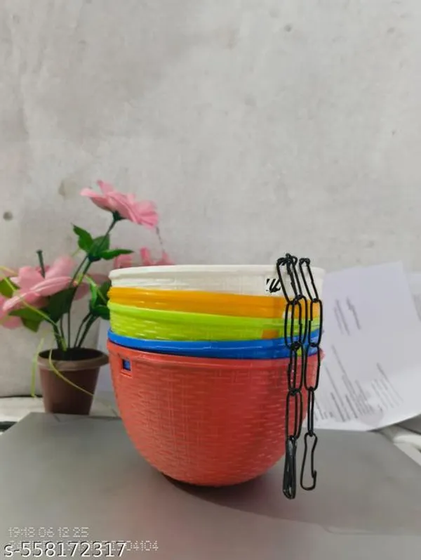 Pack_Of_12_Chainlinks_Rattan_Basket_Hanging_Pots_6_Inches_Flower_Pot_Hanging_Planters_Flower_Basket_Hanging_Pots_Hanging_Planters_Gamle_Balconypots_Garden_Pots_Indoor_Pots_Stylish_Rattan_Design_Lightweight_Durable_Hanging_Gamla_Hanging_Chain