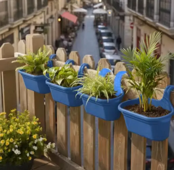 Double_Hook_Hanging_Planter_4_Pcs_Only_Blue_For_Balcony