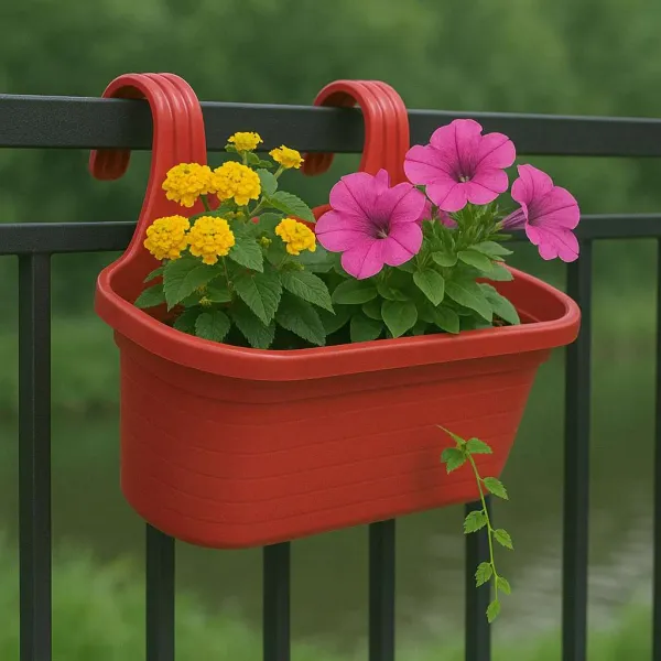 Pack_Of_4_Only_Red_Double_Hook_4pcs_Railing_Pot_Gardenung_Pot_Balocny_Pot_Hangning_Pot