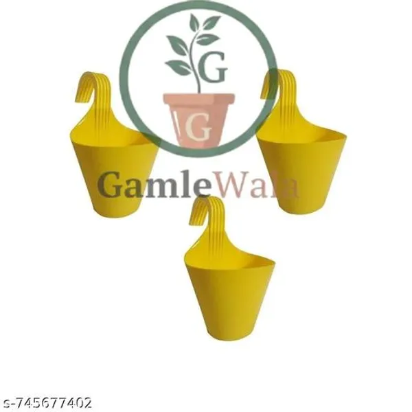 Pack_Of_3_Only_Yellow_Color_Hanging_Pot_Balcony_Pots