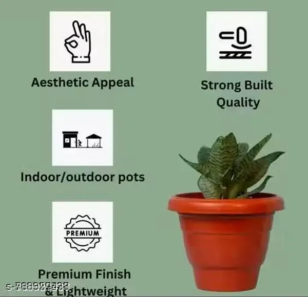Pack_Of_4_Deluxe_Pots_8_Inch_Flower_Pots_Brown_Pots