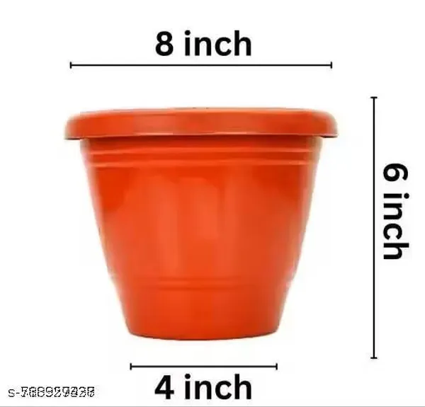 Pack_Of_4_Deluxe_Pots_8_Inch_Flower_Pots_Brown_Pots